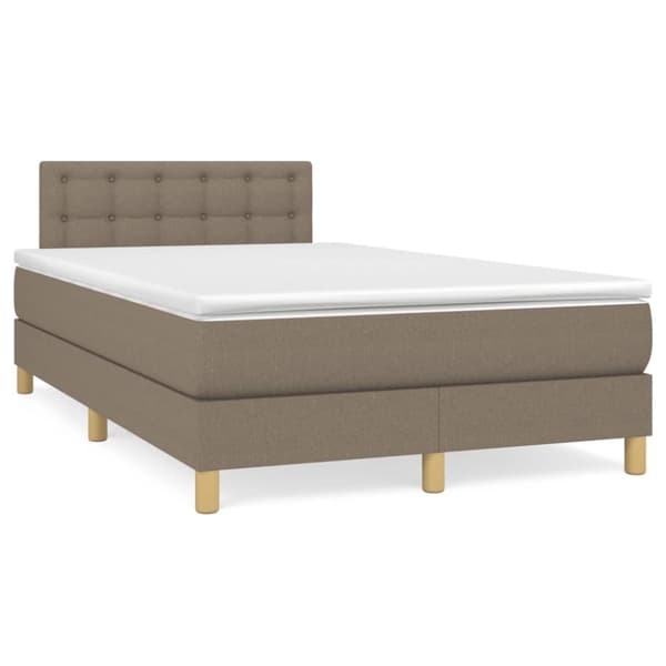 Ramsäng med madrass taupe 120x190 cm tyg