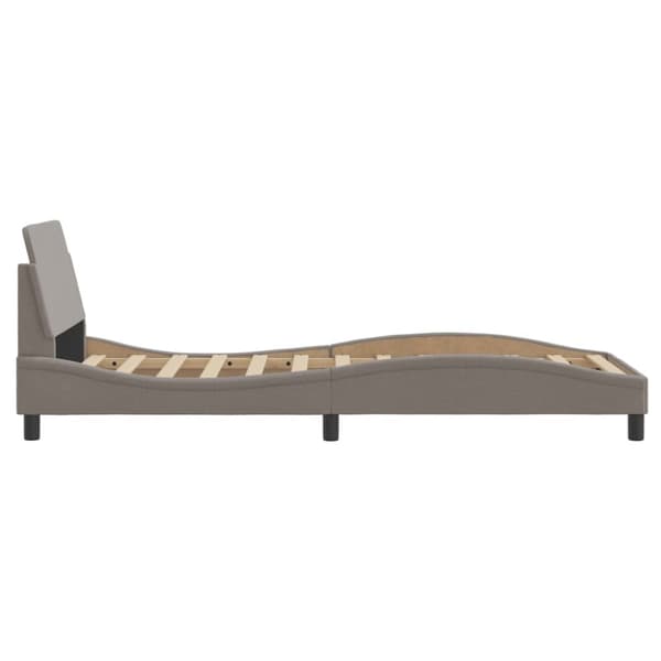sengeramme med sengegavl 80x200 cm stof gråbrun