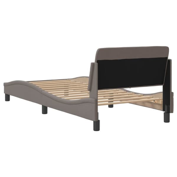 sengeramme med sengegavl 80x200 cm stof gråbrun