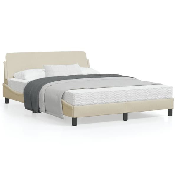 sengeramme uden madras 140x200 cm stof cremefarvet