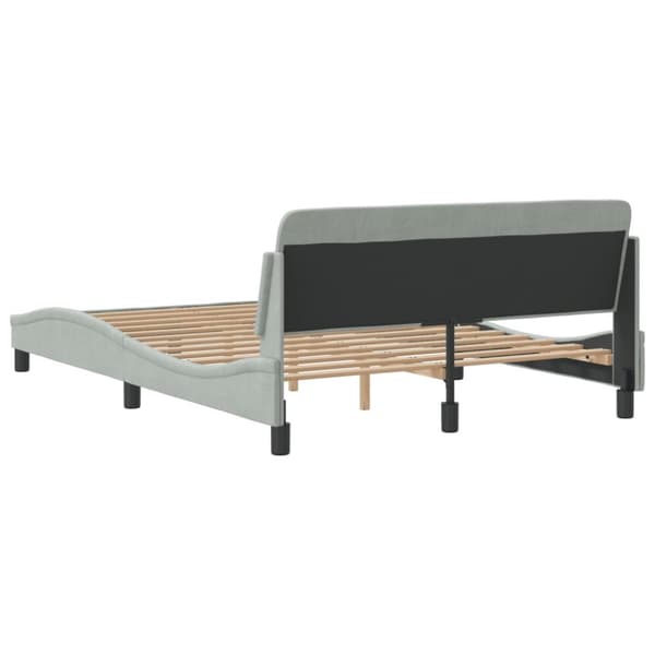 sengeramme med sengegavl 120x200 cm fløjl lysegrå
