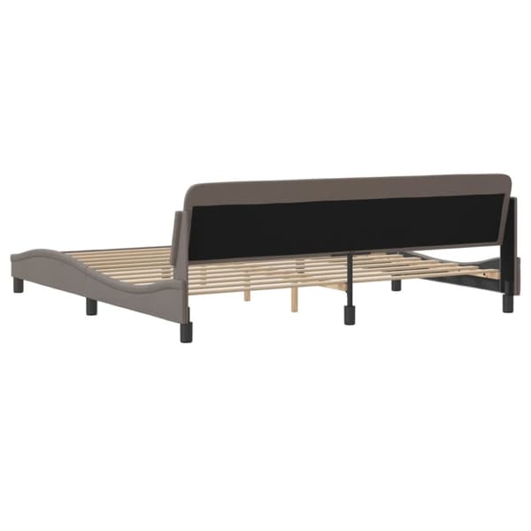 Sängram utan madrass taupe 200x200 cm tyg