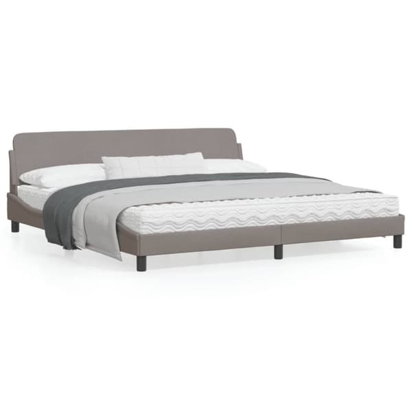 Sängram utan madrass taupe 200x200 cm tyg