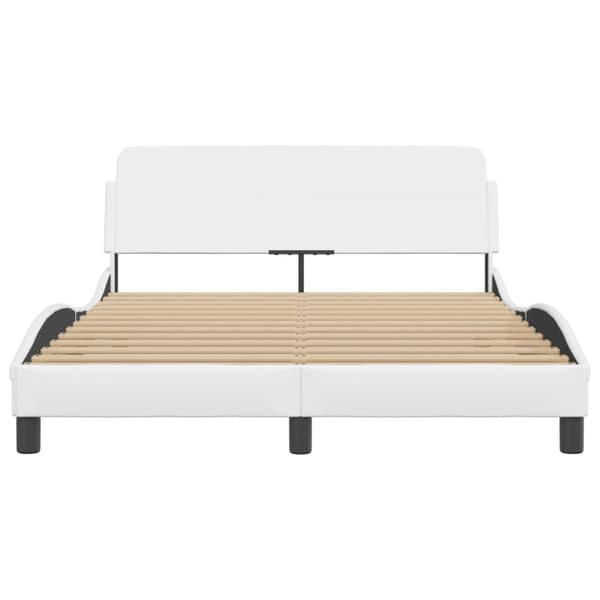 sengeramme med sengegavl 120x200 cm kunstlæder hvid