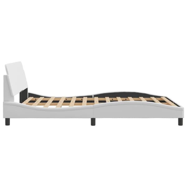 sengeramme med sengegavl 120x200 cm kunstlæder hvid
