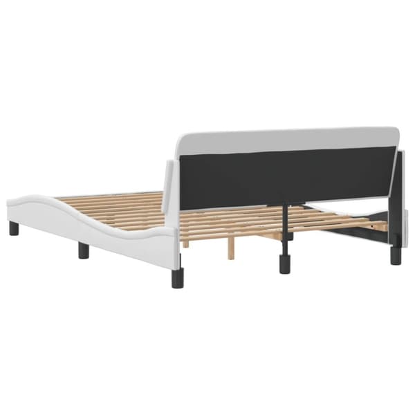 sengeramme med sengegavl 120x200 cm kunstlæder hvid