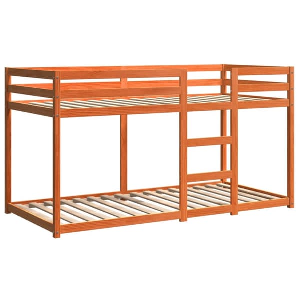 The Living Store Våningssäng vaxad brun 75x190 cm massiv furu -  Sängar & tillbehör