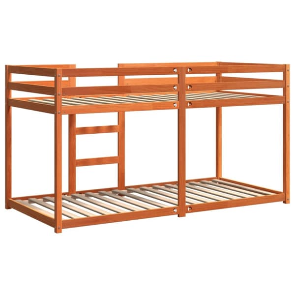 The Living Store Våningssäng vaxad brun 75x190 cm massiv furu -  Sängar & tillbehör
