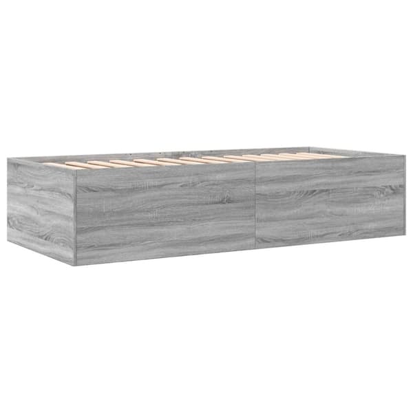 daybed med skuffer 90x190 cm konstrueret træ grå sonoma-eg