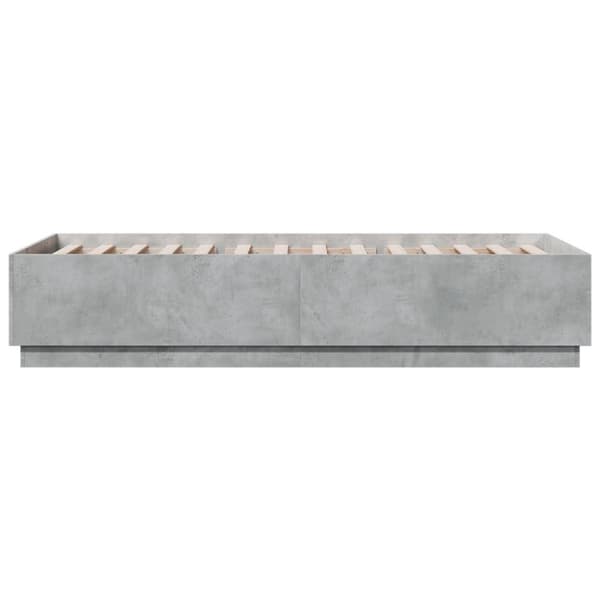 Sängynrunko betoninharmaa 90x200 cm tekninen puu