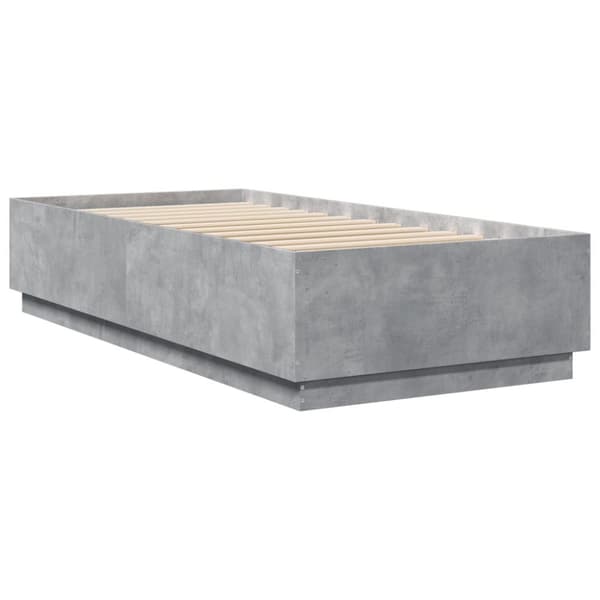 Sängynrunko betoninharmaa 90x200 cm tekninen puu