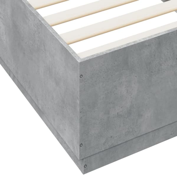 Sängynrunko betoninharmaa 90x200 cm tekninen puu