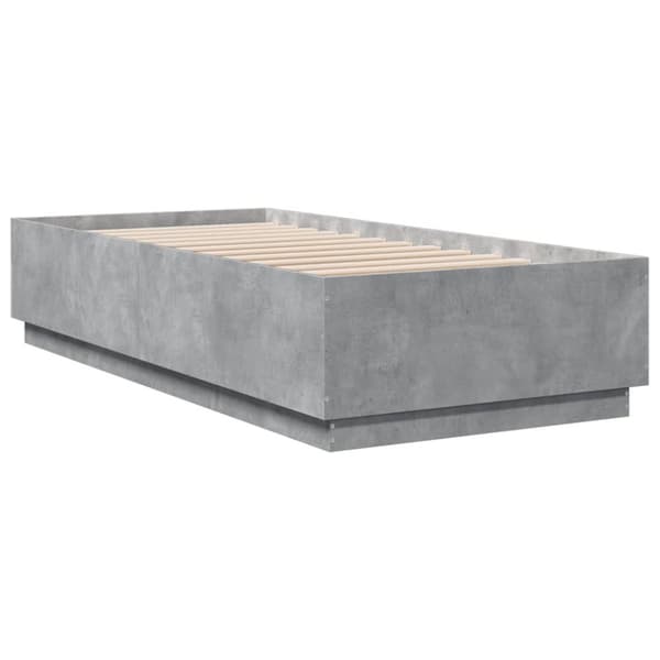 Sängynrunko betoninharmaa 90x200 cm tekninen puu