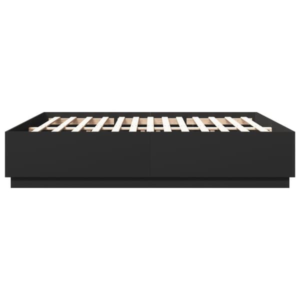 Sängynrunko musta 200x200 cm tekninen puu