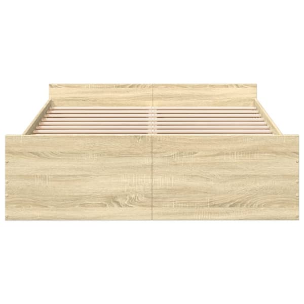 sengeramme med skuffer 120x190 cm konstrueret træ sonoma-eg