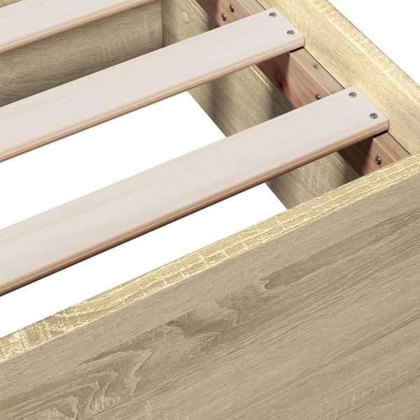 sengeramme med skuffer 120x190 cm konstrueret træ sonoma-eg