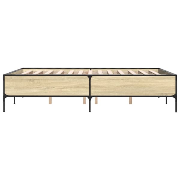 sengestel 120x200 cm konstrueret træ og metal sonoma-eg