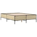 Miniatyrbillede 6 af 9: sengestel 120x200 cm konstrueret træ og metal sonoma-eg