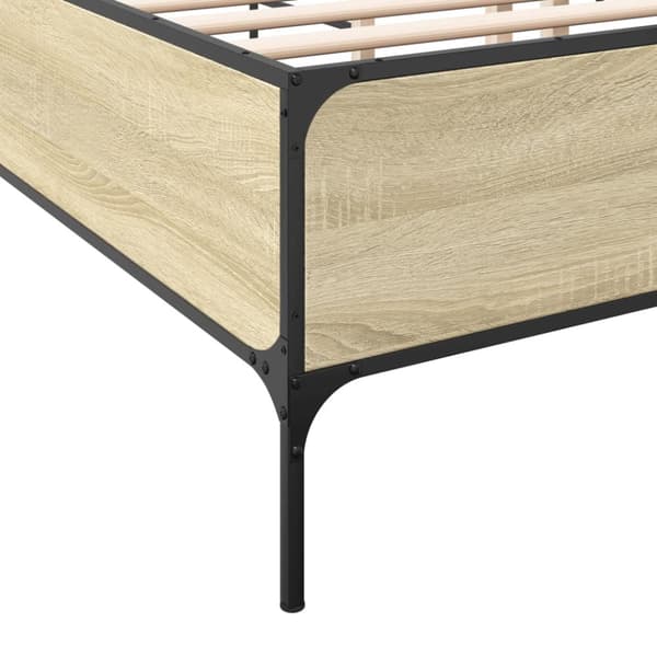 sengestel 120x200 cm konstrueret træ og metal sonoma-eg