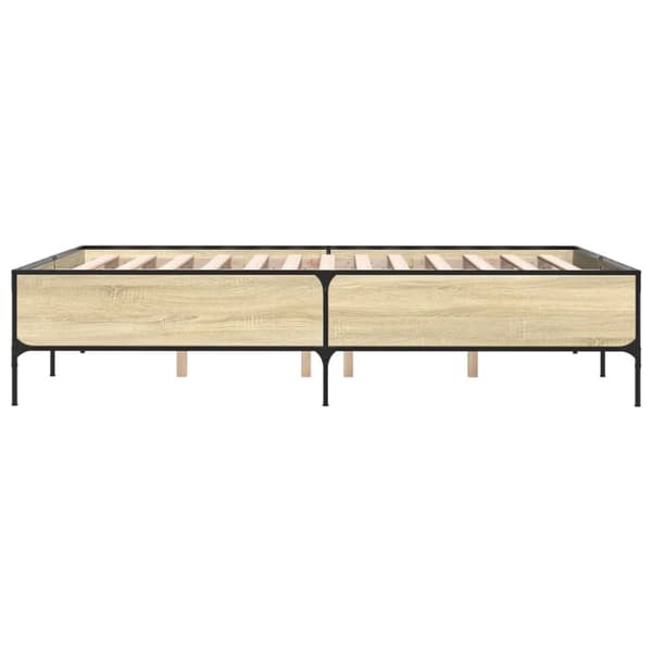 sengestel 140x190 cm konstrueret træ og metal sonoma-eg