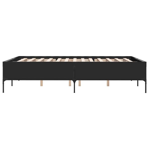 sengestel 120x190 cm konstrueret træ og metal sort