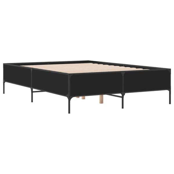 sengestel 120x190 cm konstrueret træ og metal sort