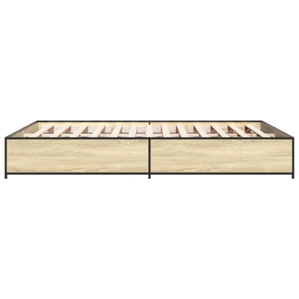 sengestel 140x200 cm konstrueret træ og metal sonoma-eg