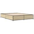 Miniatyrbillede 6 af 9: sengestel 140x200 cm konstrueret træ og metal sonoma-eg