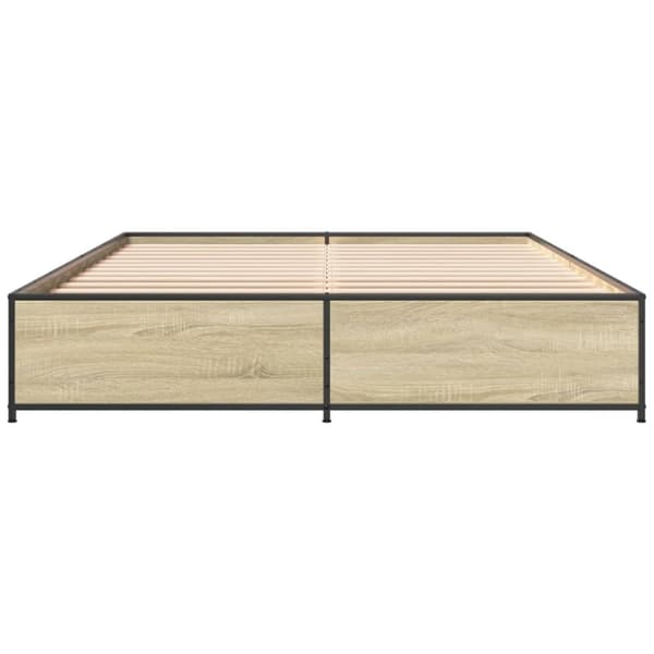 sengestel 120x200 cm konstrueret træ og metal sonoma-eg