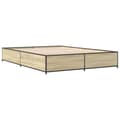 Miniatyrbillede 6 af 9: sengestel 120x200 cm konstrueret træ og metal sonoma-eg