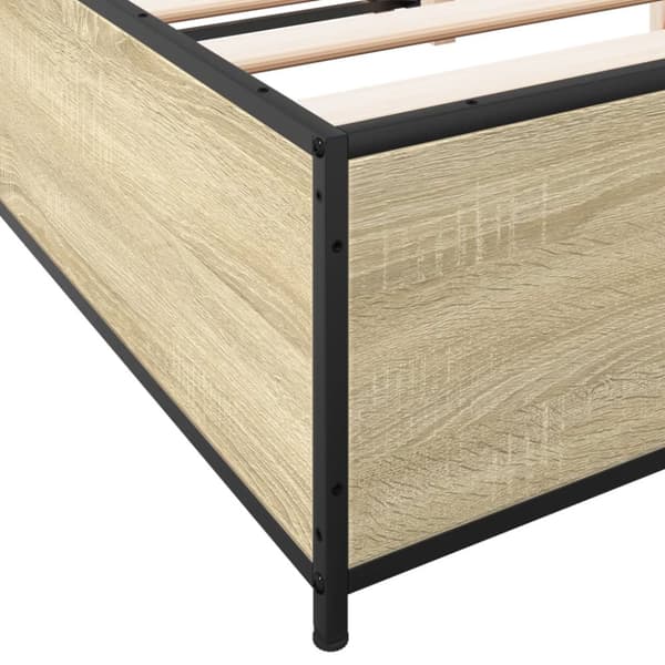 sengestel 120x200 cm konstrueret træ og metal sonoma-eg