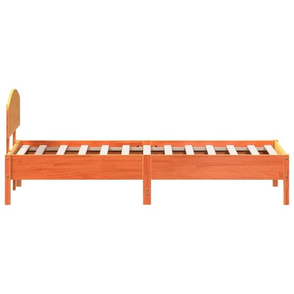 Sängynrunko ilman patjaa vahanruskea 90x200 cm täysi mänty