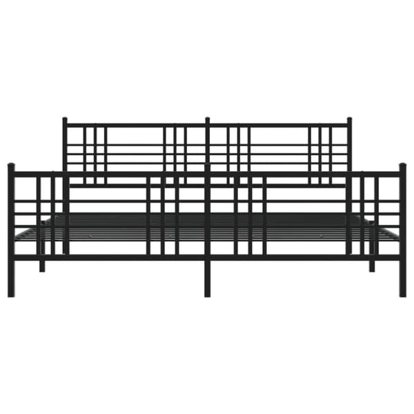 sengeramme med sengegavl og fodgærde 193x203 cm metal sort