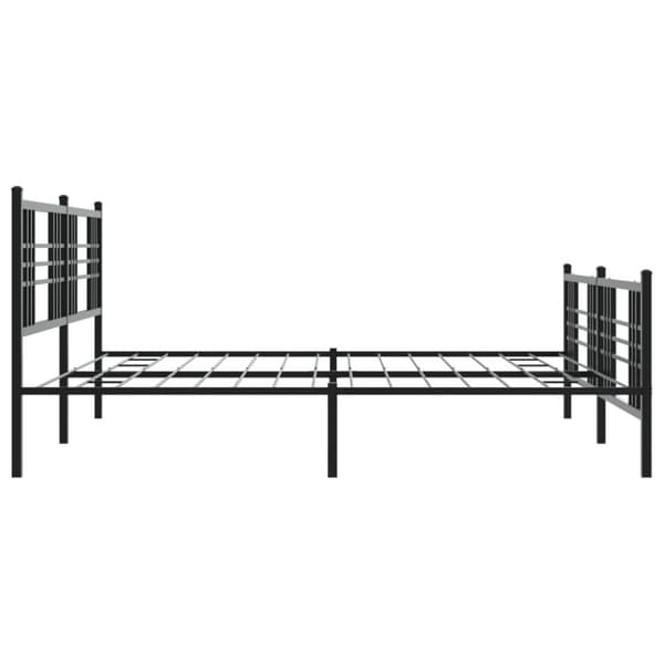 sengeramme med sengegavl og fodgærde 193x203 cm metal sort