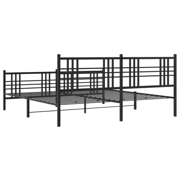 sengeramme med sengegavl og fodgærde 193x203 cm metal sort