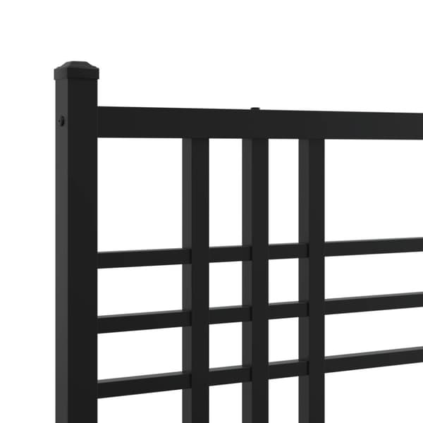 sengeramme med sengegavl og fodgærde 193x203 cm metal sort