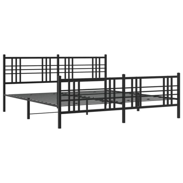 sengeramme med sengegavl og fodgærde 193x203 cm metal sort