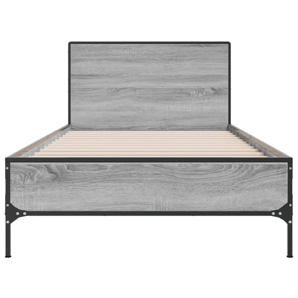 Sängram grå sonoma 90x190 cm konstruerat trä och metall
