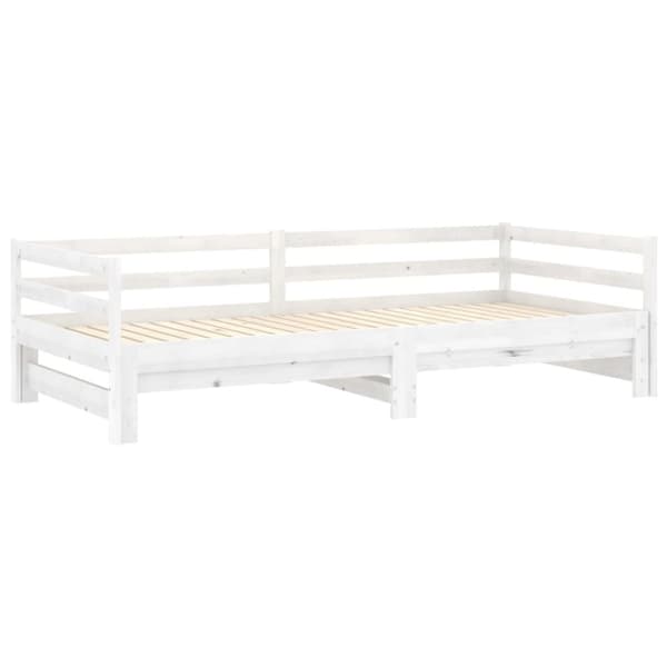 Dagbädd utdragbar vit massiv furu 2x(90x200) cm