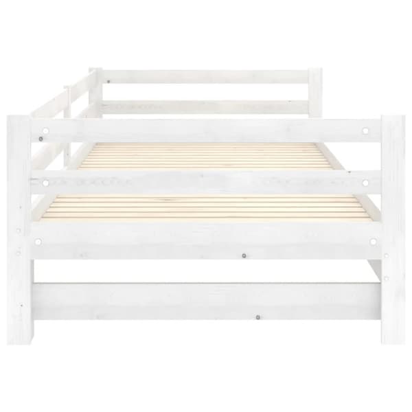 Dagbädd utdragbar vit massiv furu 2x(90x200) cm