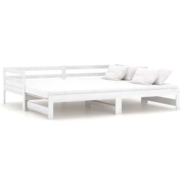 Dagbädd utdragbar vit massiv furu 2x(90x200) cm
