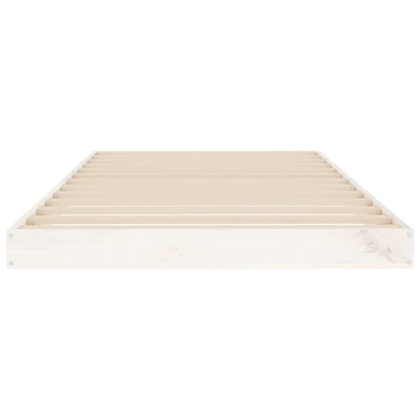 Sängram 90x190 cm massiv furu vit