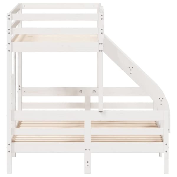køjeseng 90x200/140x200 cm massivt fyrretræ hvid