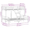 Miniatyrbillede 9 af 9: køjeseng 90x200/140x200 cm massivt fyrretræ hvid