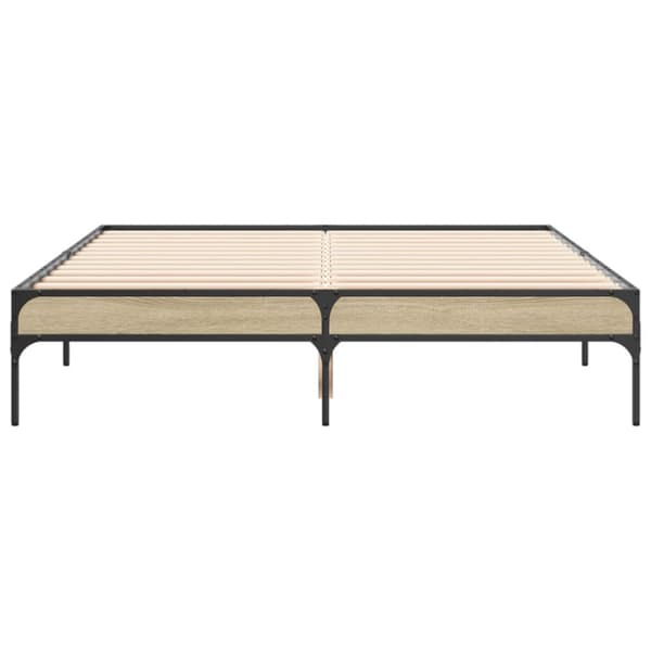 sengestel 120x200 cm konstrueret træ og metal sonoma-eg