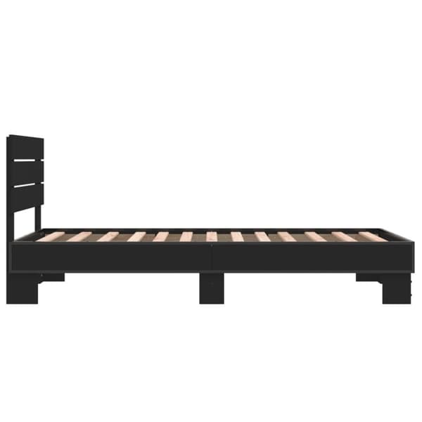sengeramme 75x190 cm konstrueret træ og metal sort