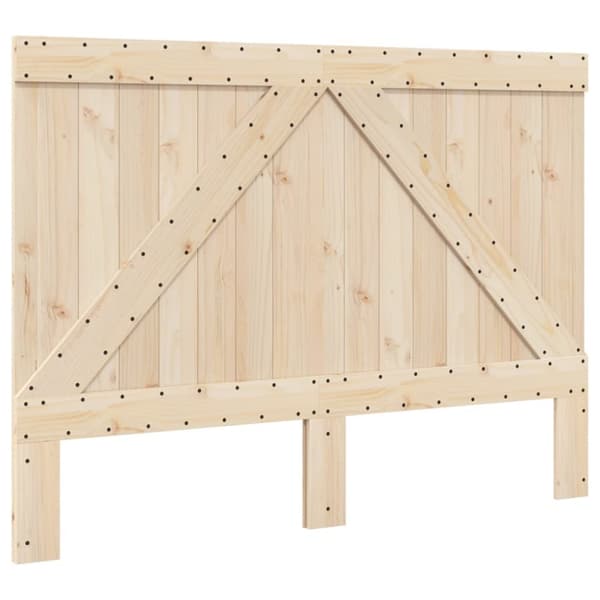 sengeramme med sengegavl 140x200 cm massivt fyrretræ grå
