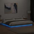 Miniatyrbillede 3 af 10: sengeramme med LED-lys 180x200 cm konstrueret træ betongrå
