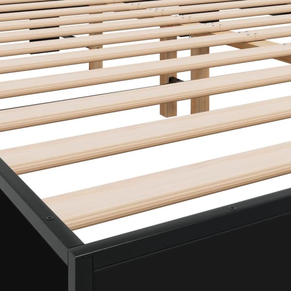 sengestel 150x200 cm konstrueret træ og metal sort