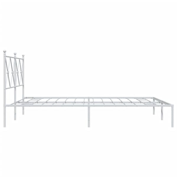 sengeramme med sengegavl 160x200 cm metal hvid